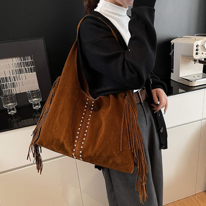 Fringed Suede Shoulder Bag