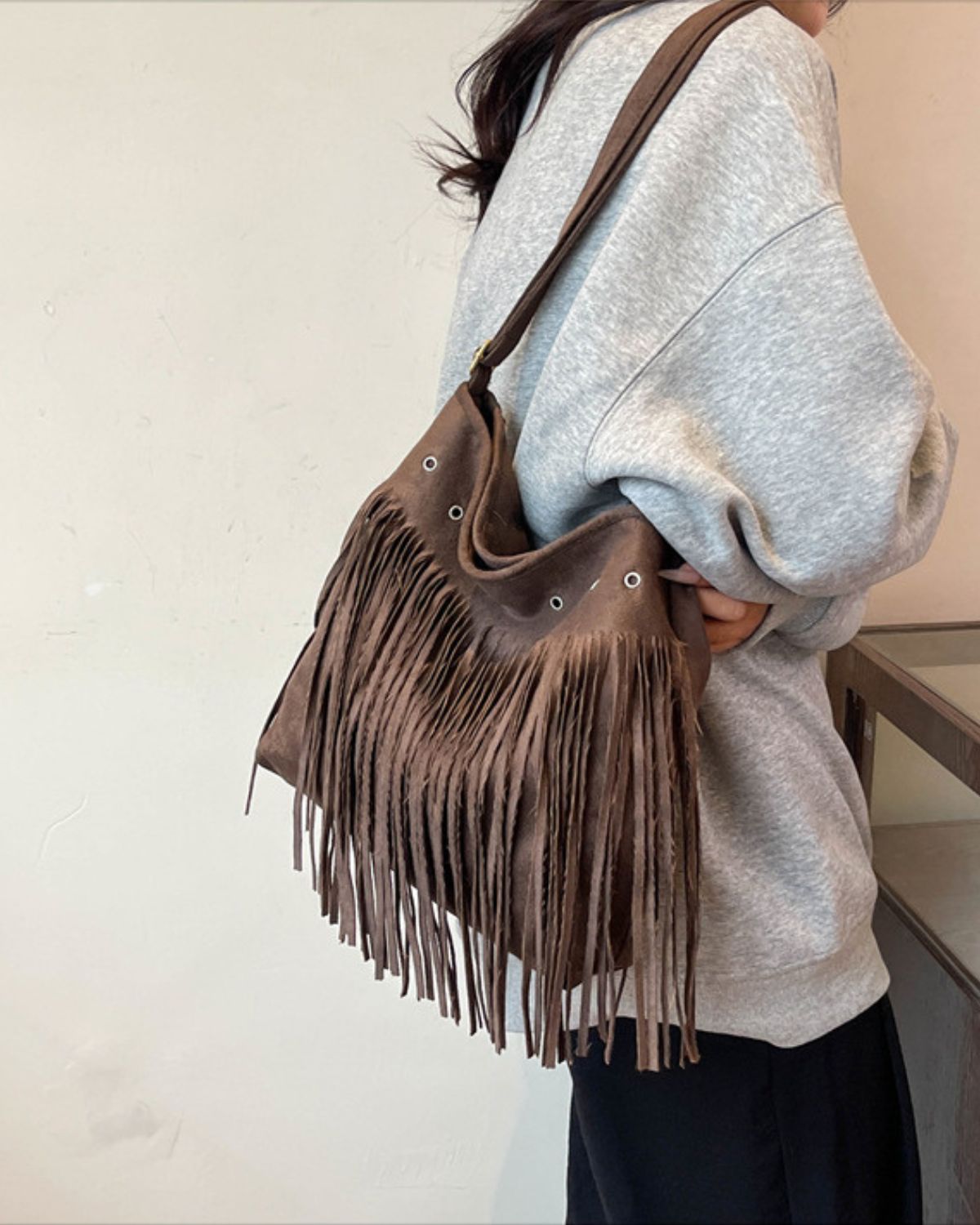 Fringed Crossbody Shoulder Bag