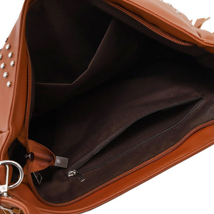 Studded Fringe Shoulder Bag