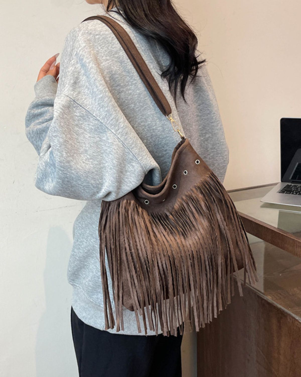 Fringed Crossbody Shoulder Bag