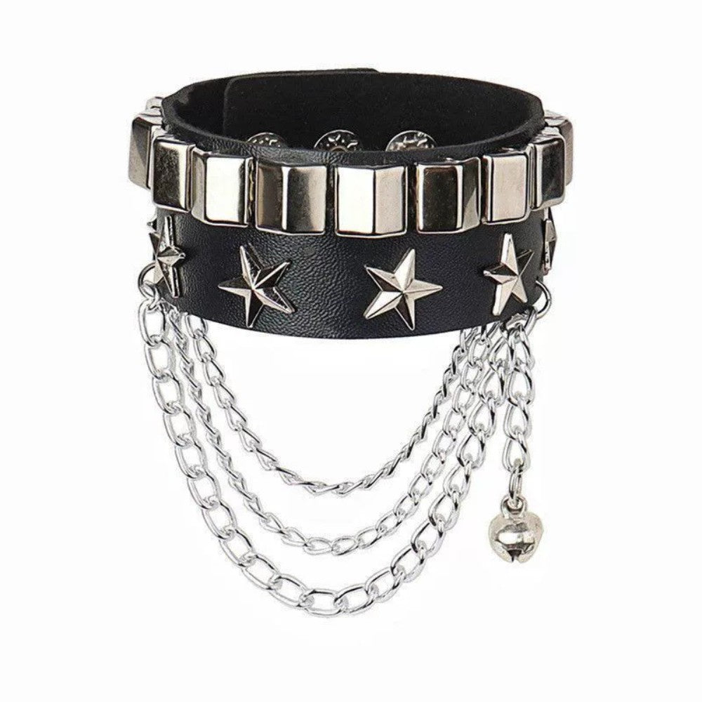 Gothic Skull Rivet Leather Bracelet