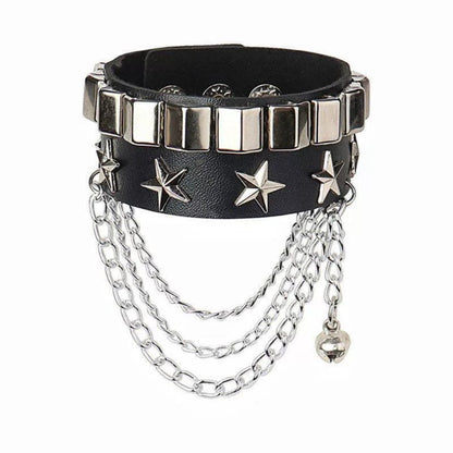Gothic Skull Rivet Leather Bracelet