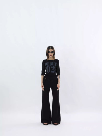 Mesh Sleeve Digital Print Tee