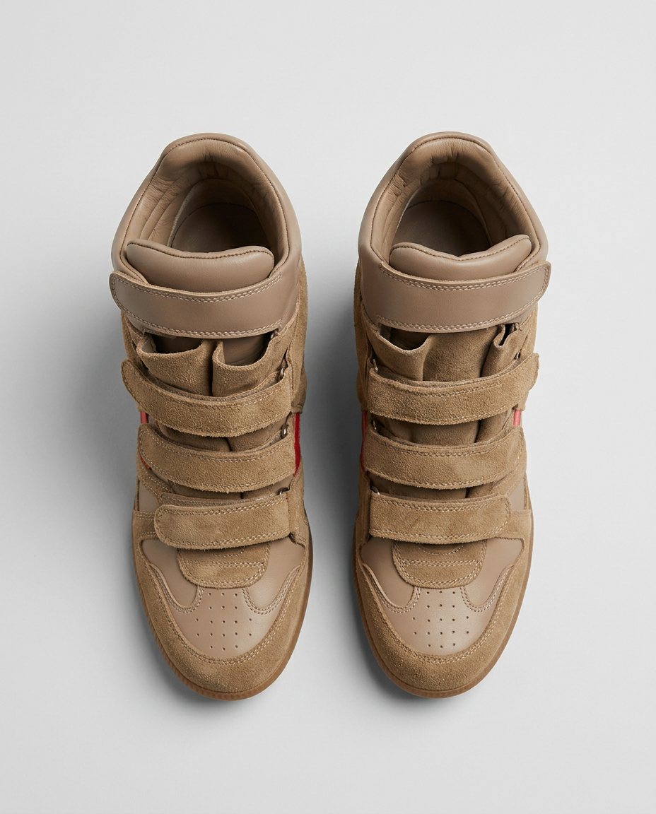 Leather Wedge High-Top Sneakers v2