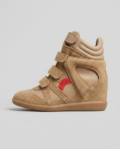 Leather Wedge High-Top Sneakers v2