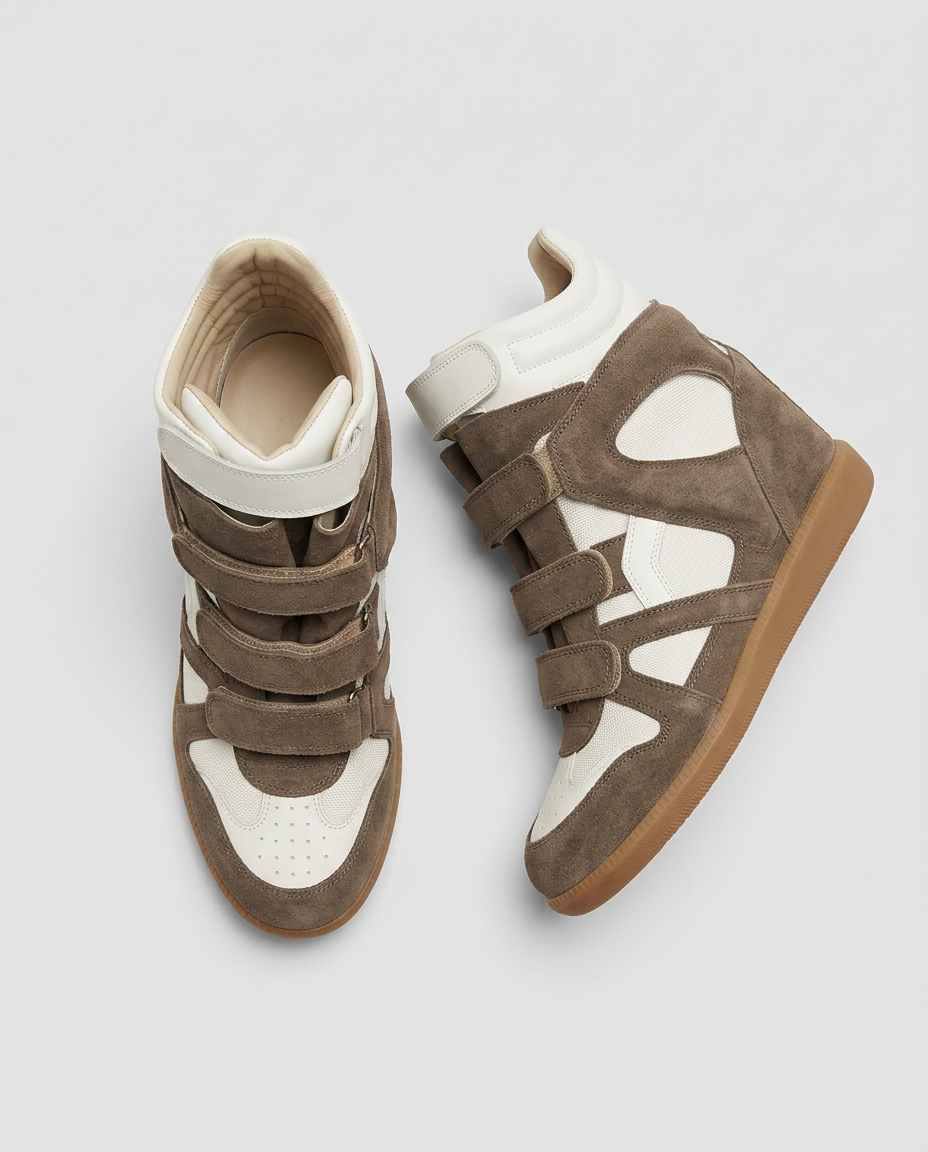 Leather Wedge High-Top Sneakers v2