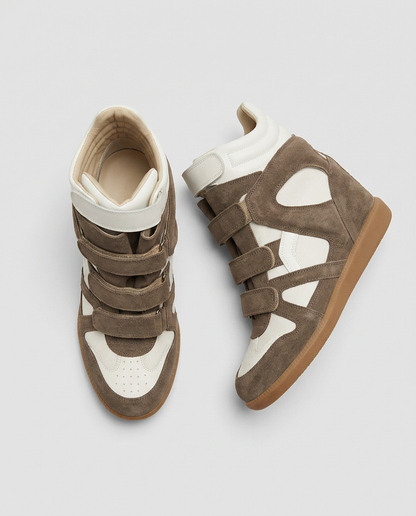 Leather Wedge High-Top Sneakers v2