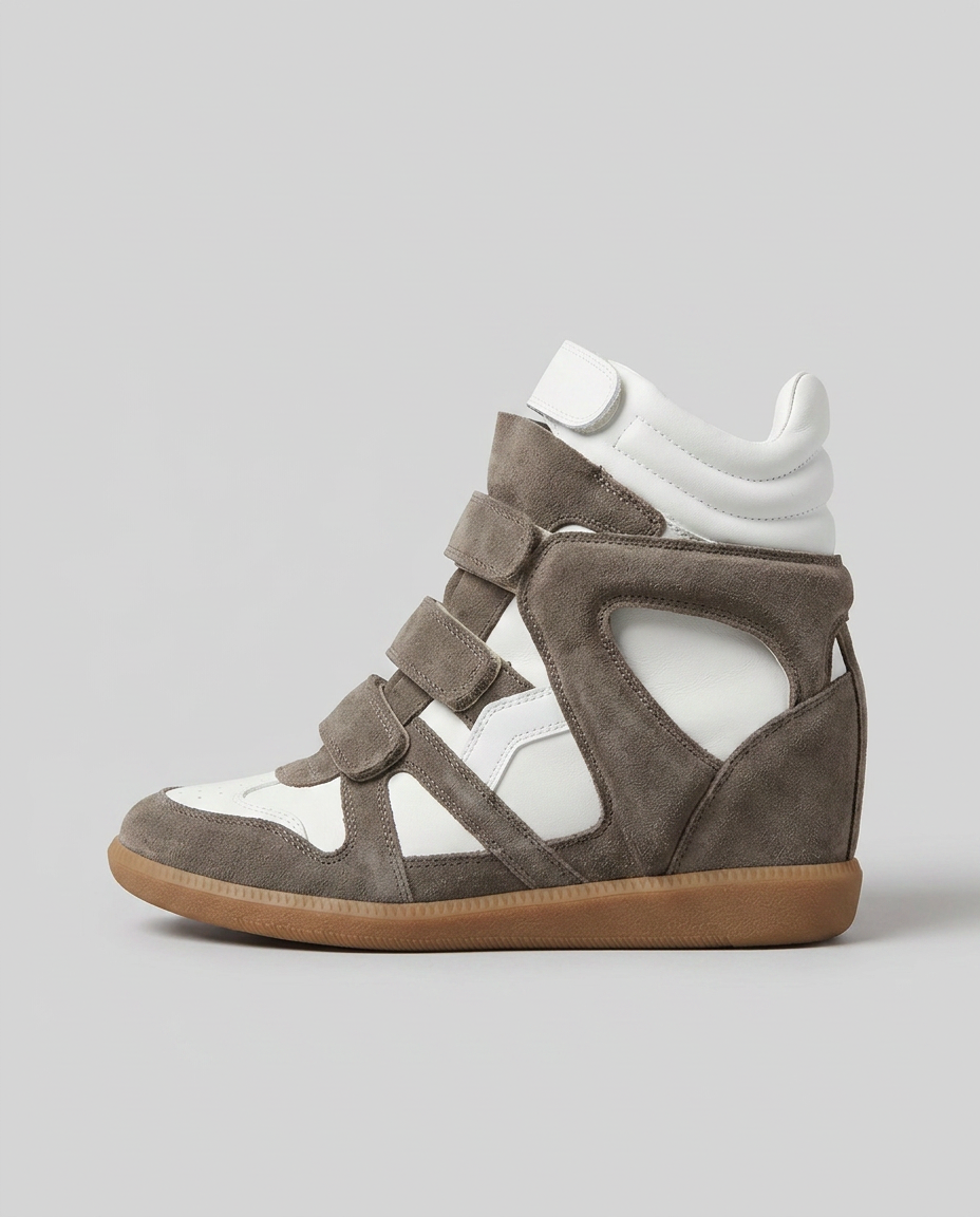 Leather Wedge High-Top Sneakers v2