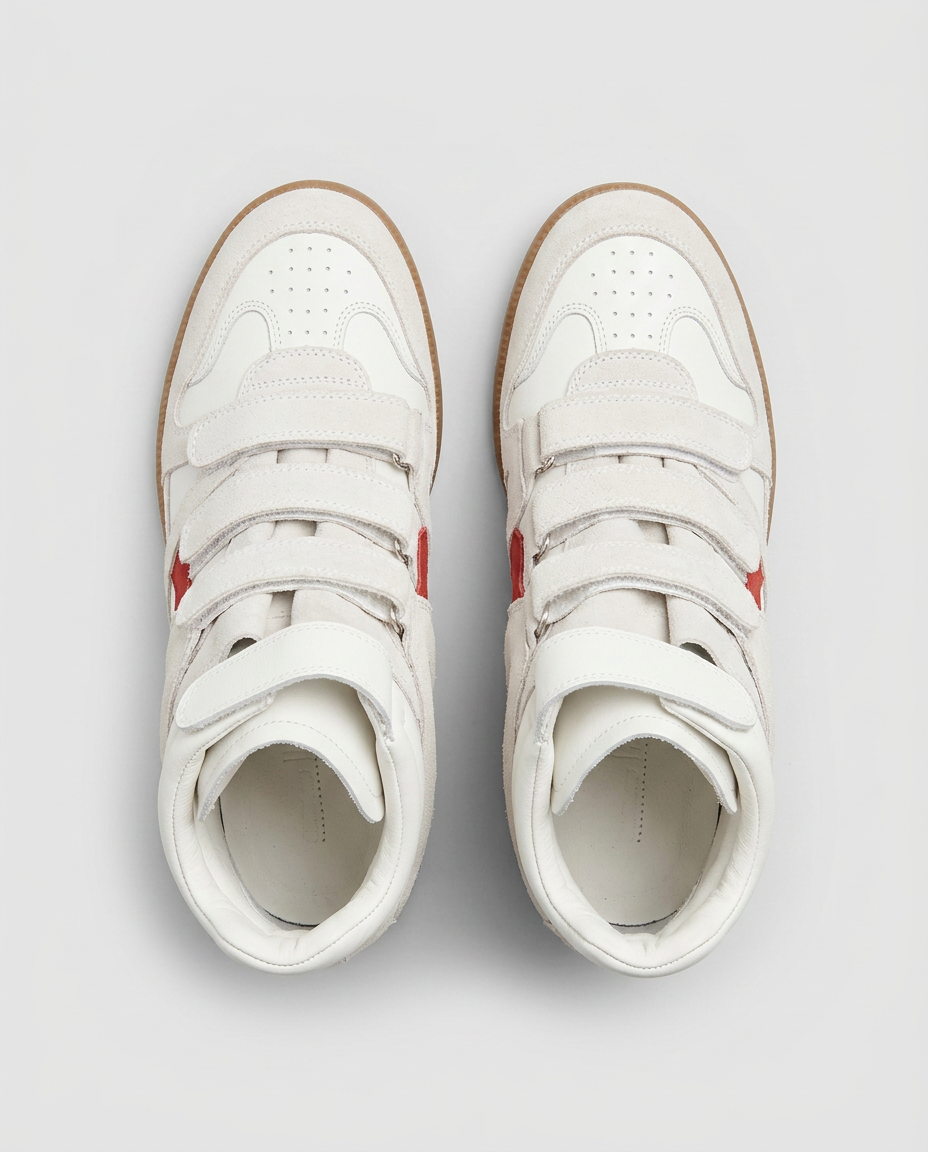 Leather Wedge High-Top Sneakers v2