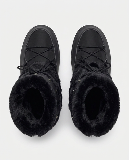 Plush Studded Platform Boots