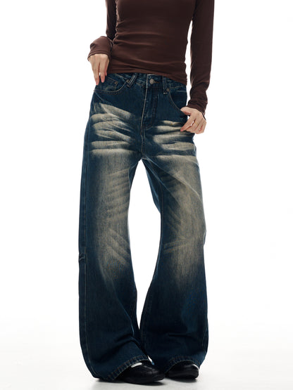 Retro Whiskered High Waist Jeans