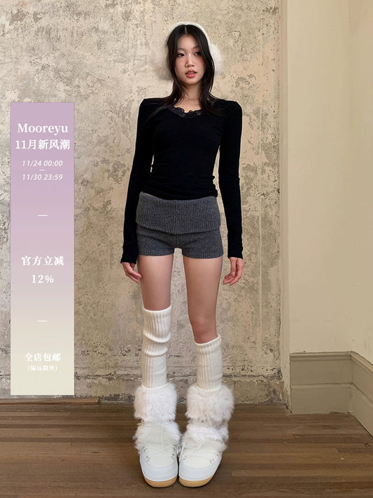 White Platform Snow Boots with Fur Lining