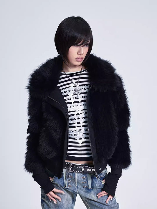 Multi-Wear Detachable Cotton Plush Cross Rhinestone Vest Jacket with Diamond Pattern