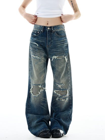 Street Style Ripped Washed Jeans