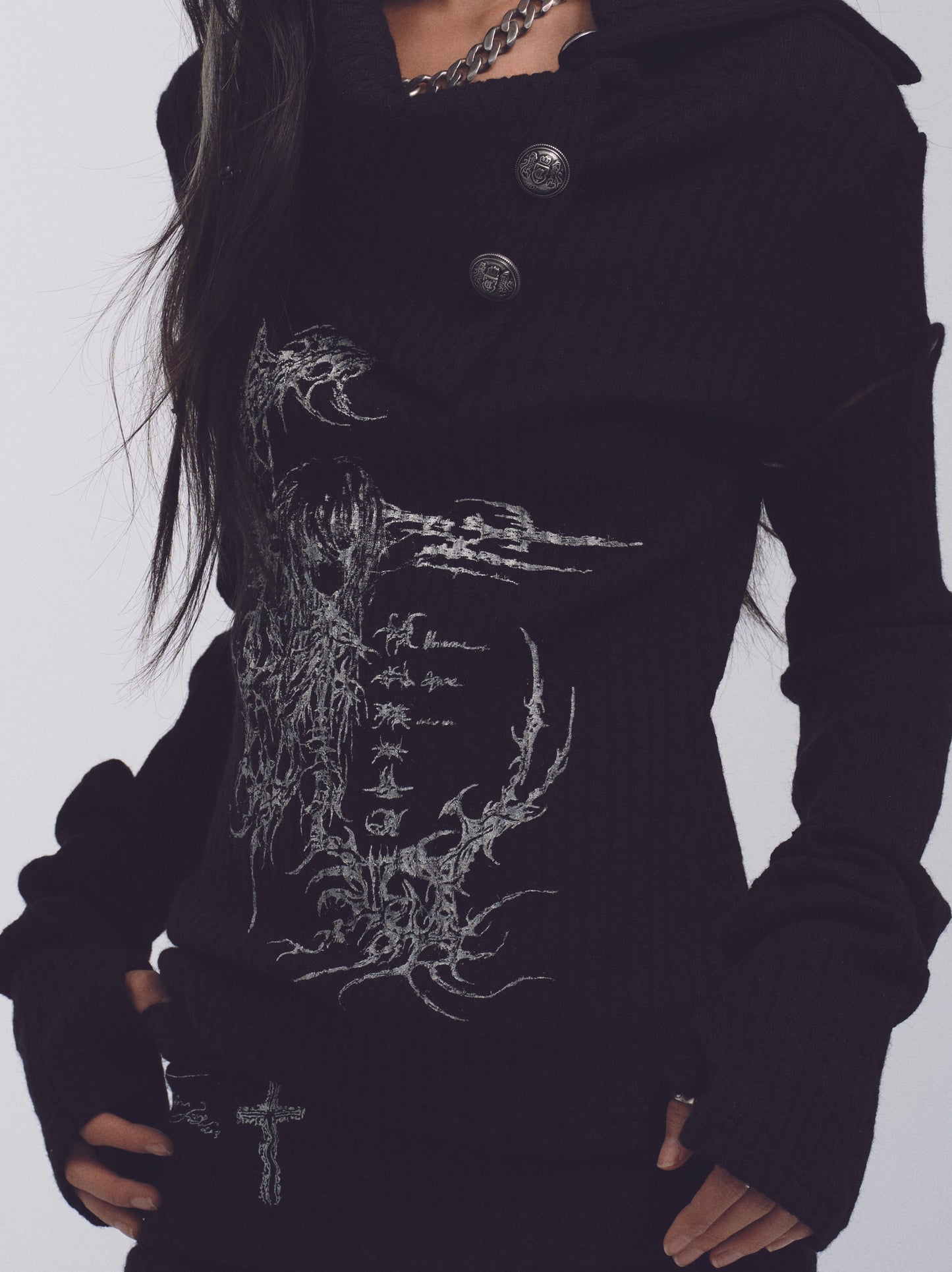 Elastic Skin-Friendly High-Neck Knit Shorts Set with Detachable Sleeves