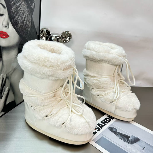 Fur-Lined Winter Wedge Boots