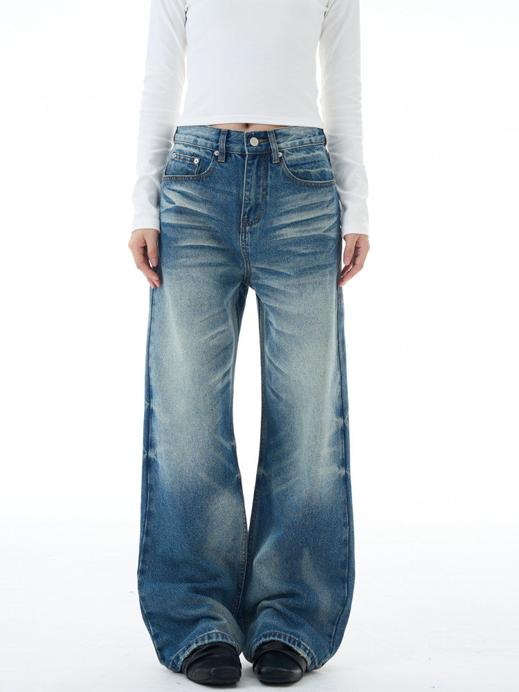 American Retro Washed Straight Jeans