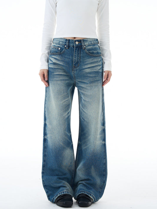 American Retro Washed Straight Jeans