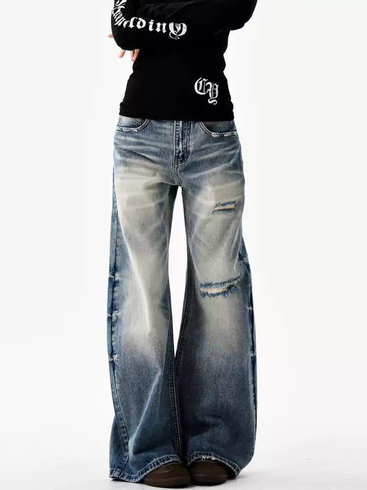 American Retro Washed Denim Jeans