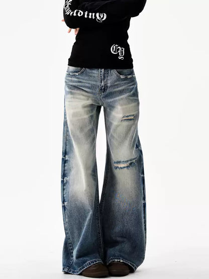 American Retro Washed Denim Jeans