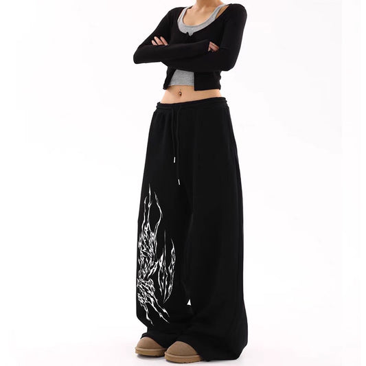 Oversized Hip-Hop Drawstring Loose-Fitting Pants