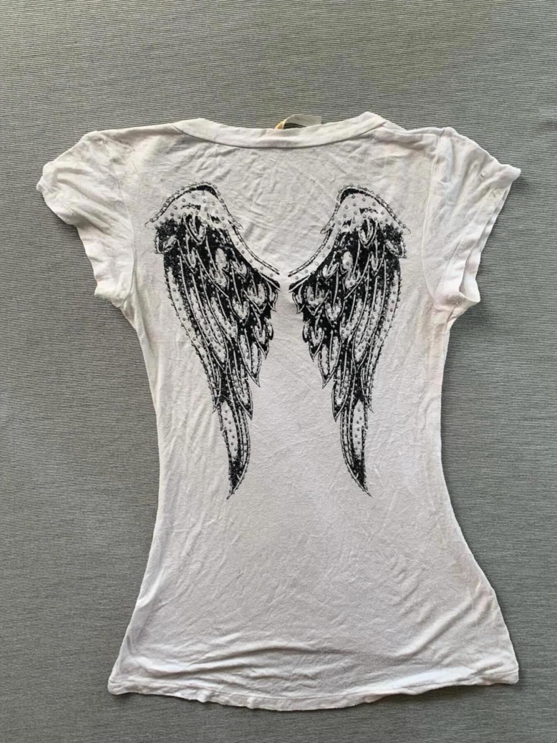 Vintage Distressed Print Short Sleeve Top