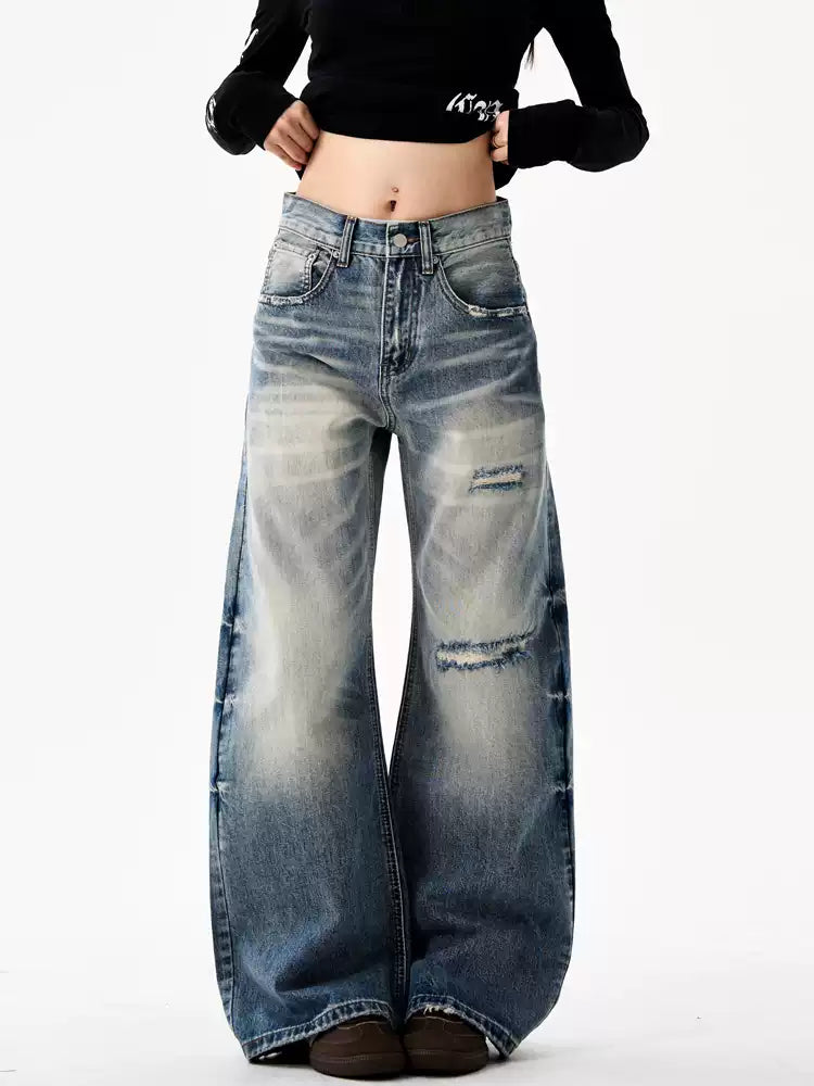 American Retro Washed Denim Jeans