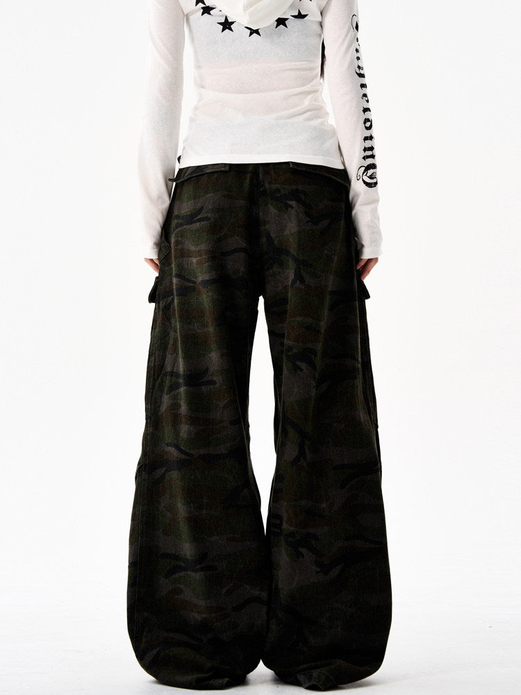 American Retro Camouflage Cargo Pants