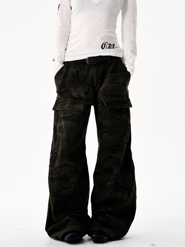 American Retro Camouflage Cargo Pants