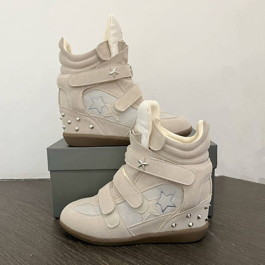 Retro Studded Wedge High-Tops