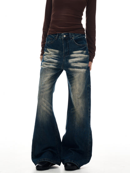 Retro Whiskered High Waist Jeans