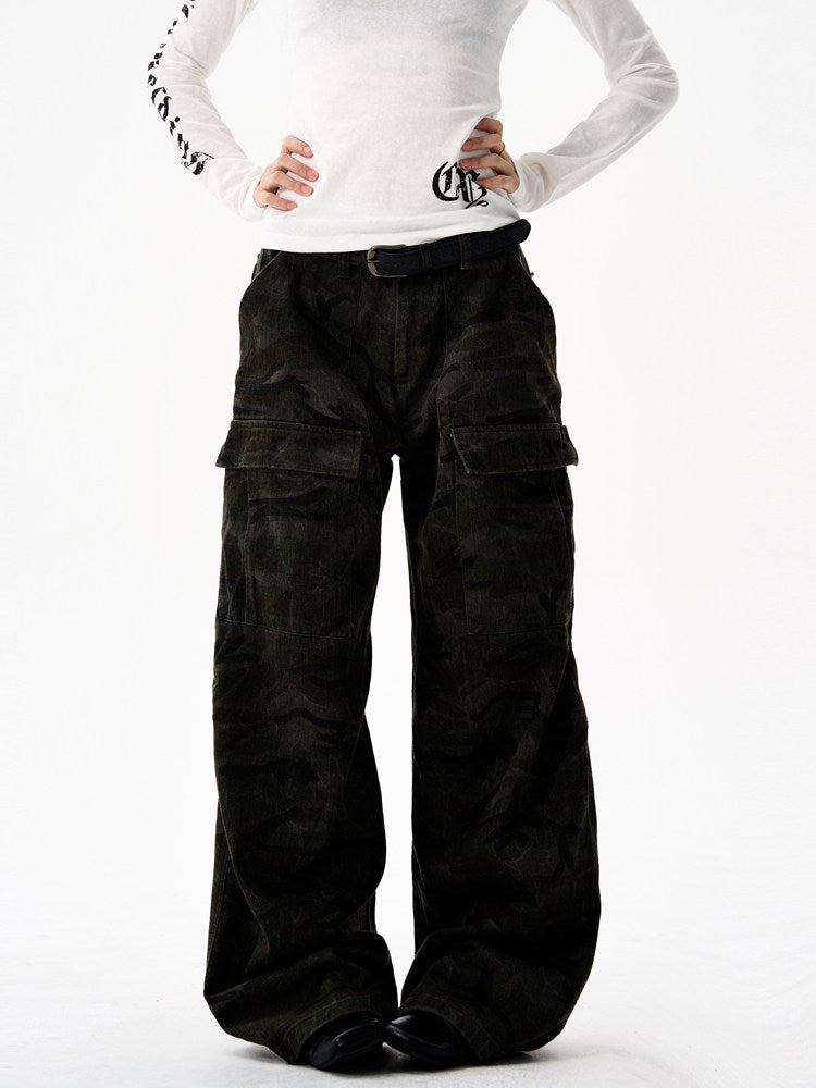 American Retro Camouflage Cargo Pants