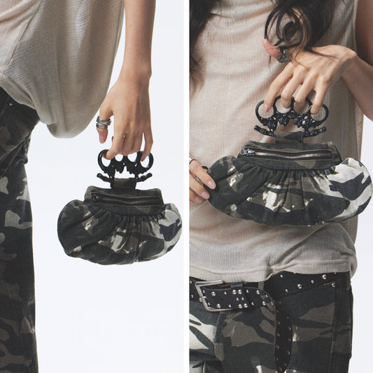 Heavy-Duty Washed Camouflage Handbag
