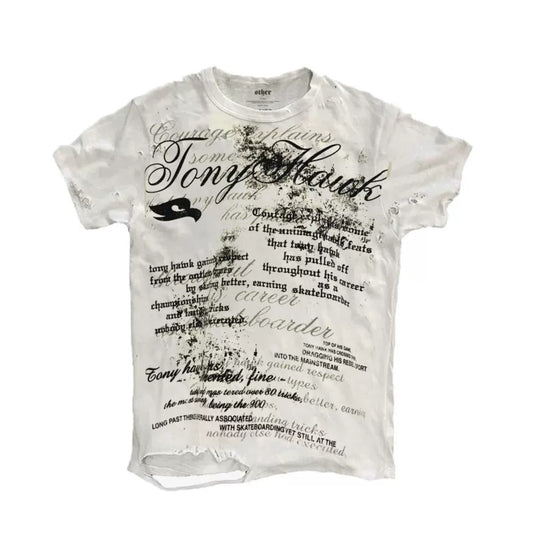 Futuristic Floral Letter Graphic Tee