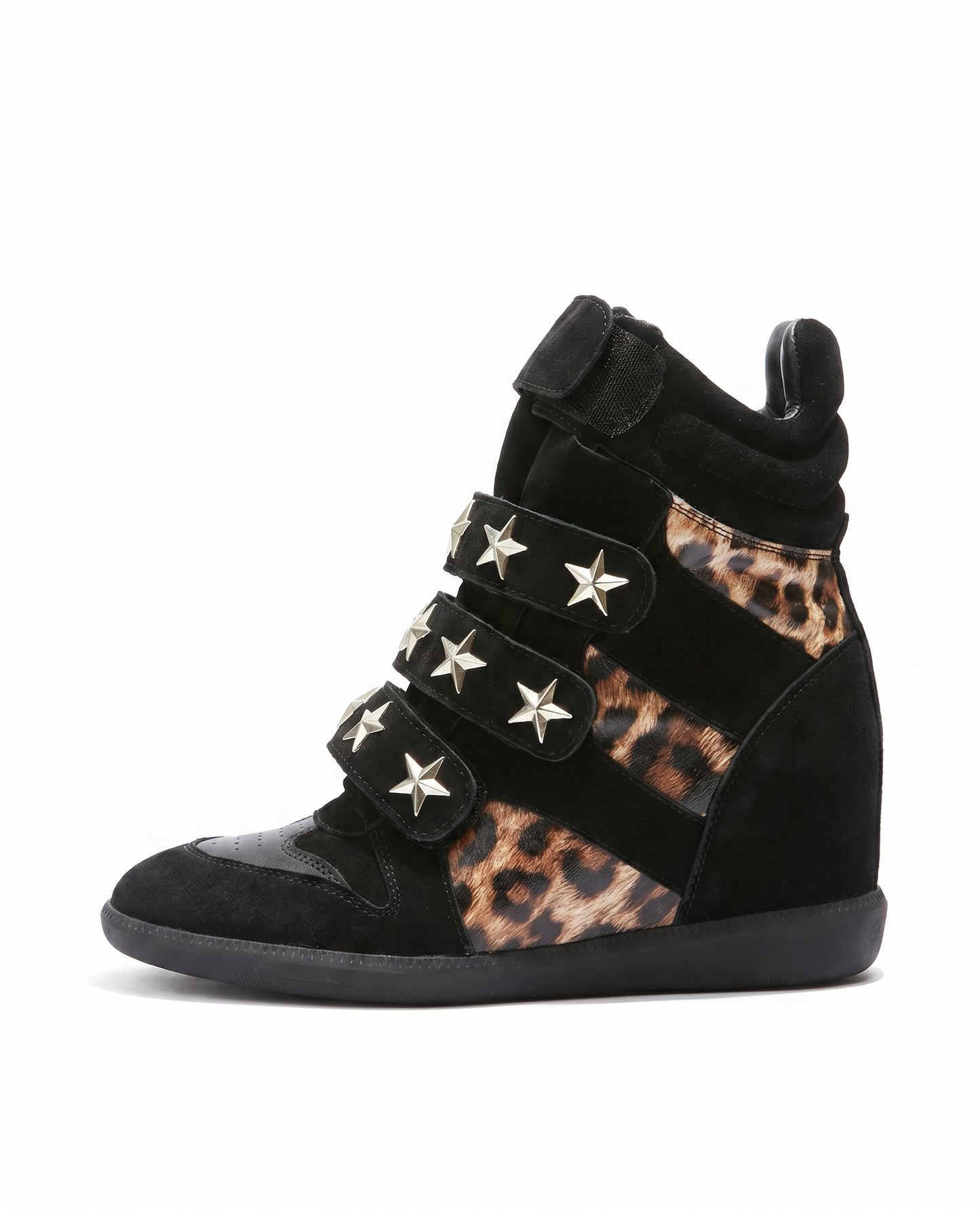 Leopard Wedge Sneakers