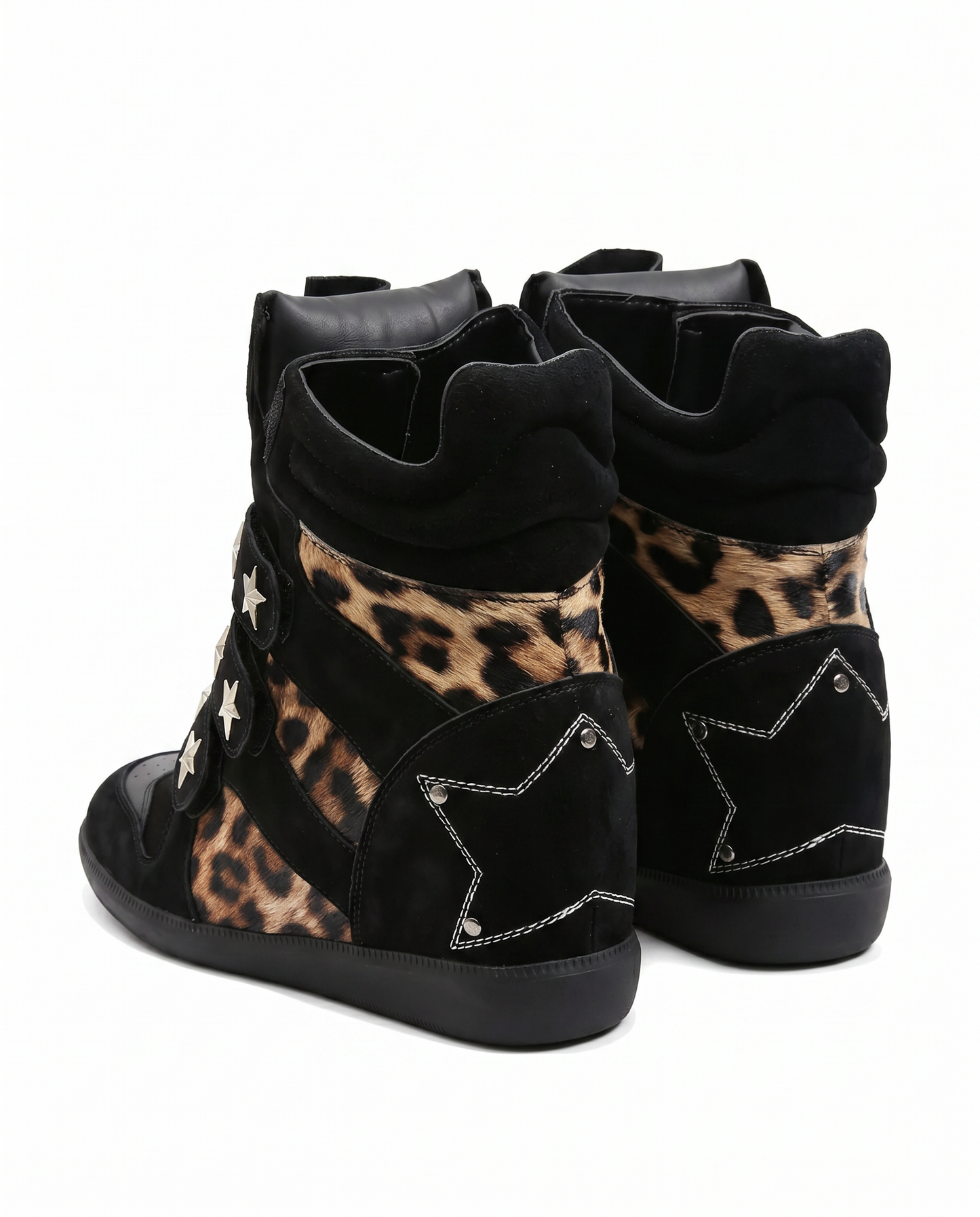 Leopard Wedge Sneakers
